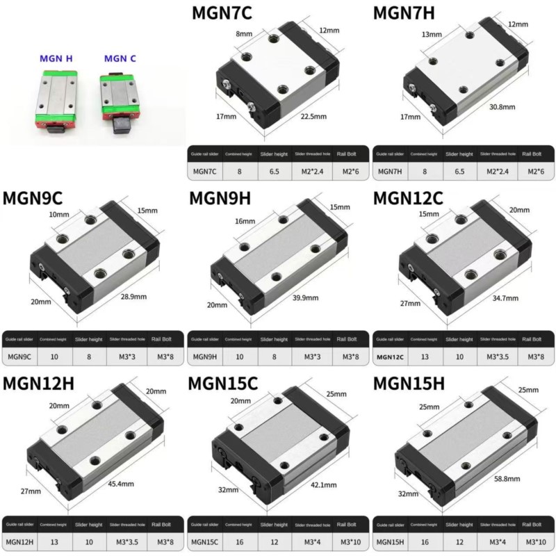 Linear Rail Mgn12H Set - 1 adet MGN7C MGN7H MGN9C MGN9H