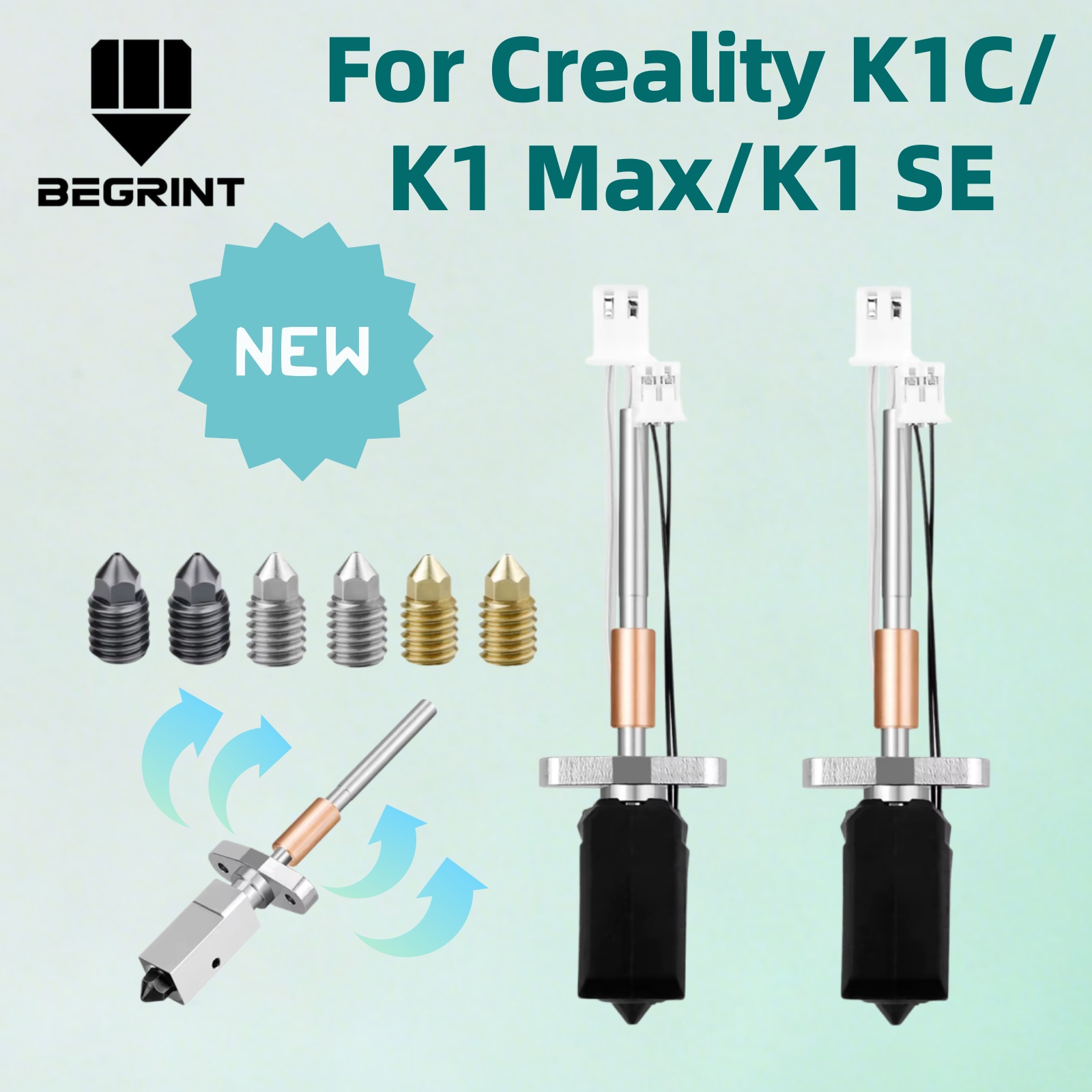 High Flow Ceramic Hotend - Creality K1C/K1 Max/K1 SE için En