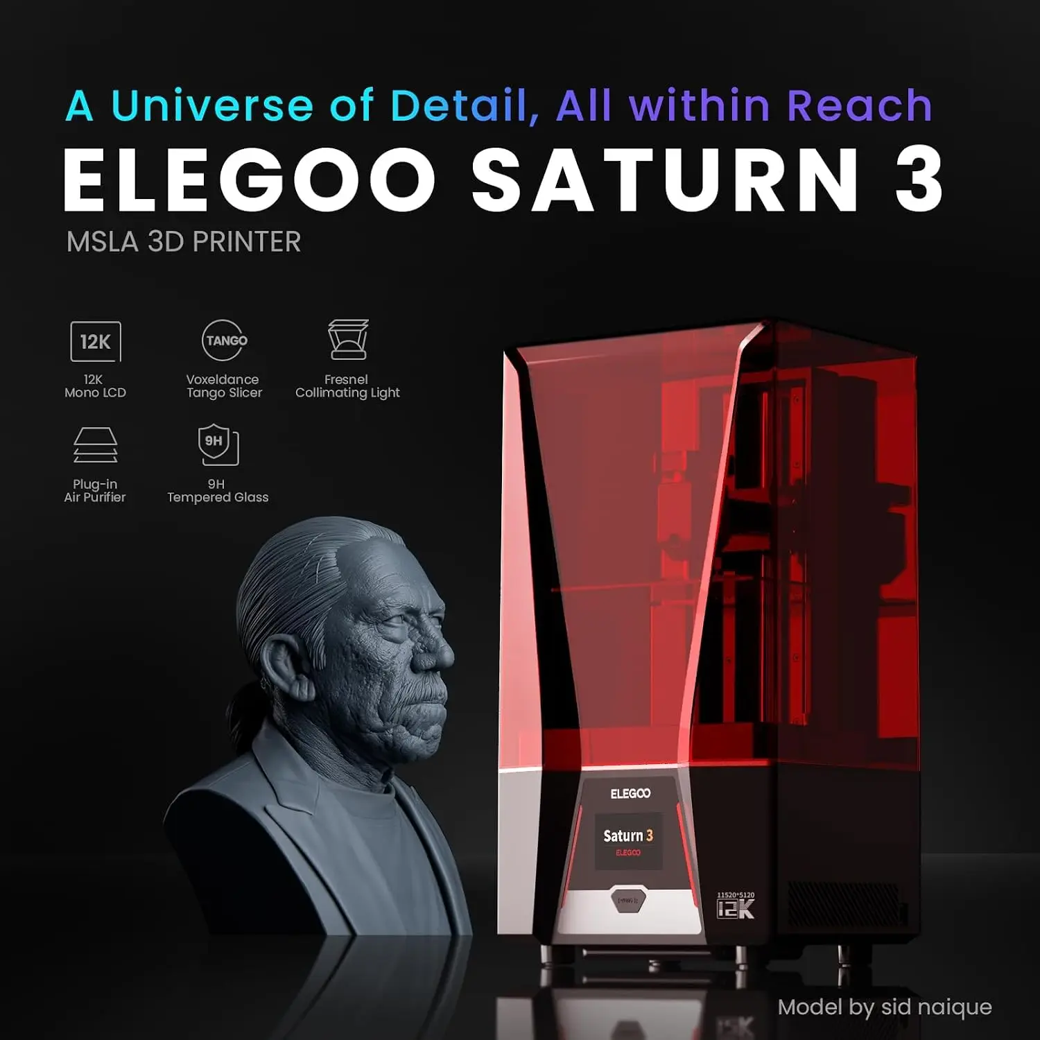 Saturn 3 MSLA 12K 3D Yazıcı |  - 12K Monochrome Lcd Resin 3D Printer incelemesi ve fiyatı