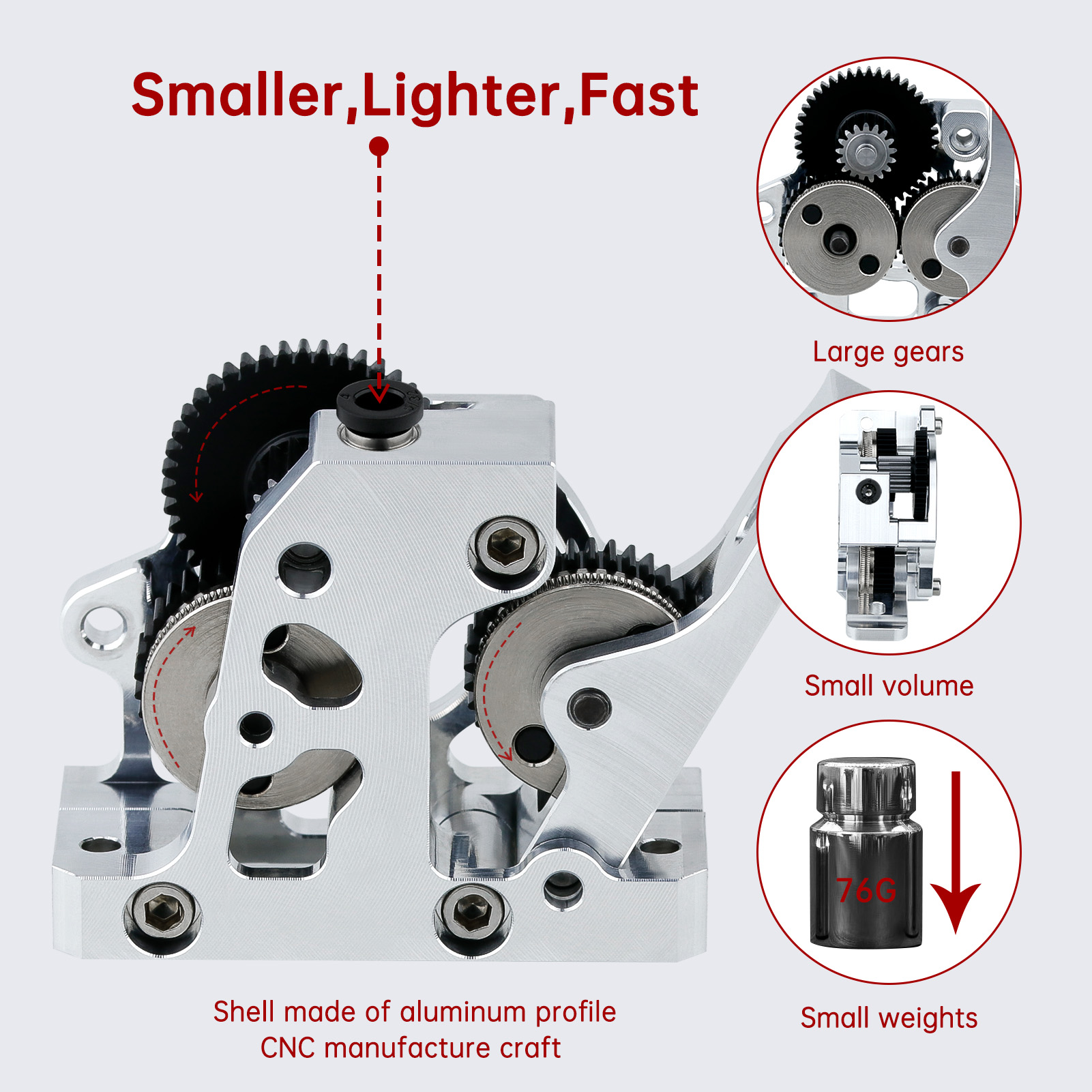 HGX LITE Çift Dişli Sert Çelik - Direct Drive Dual Gear Extruder High Speed incelemesi ve fiyatı